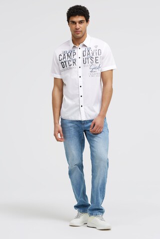 CAMP DAVID Regular fit Button Up Shirt in White