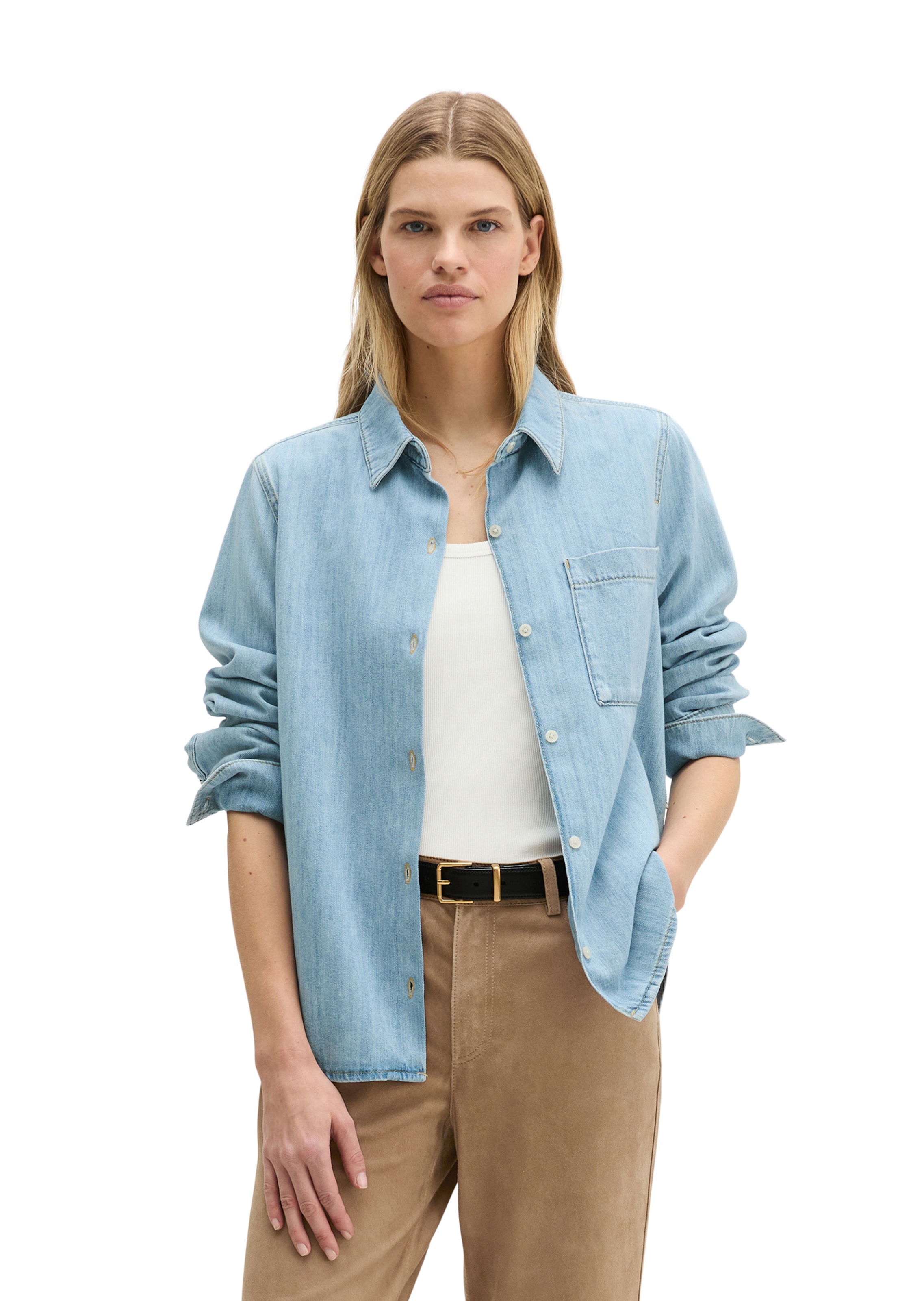 Marc O'Polo Bluse in Blau: Vorderseite