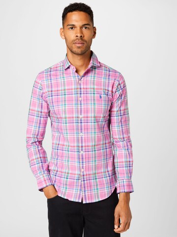 Polo Ralph Lauren Slim fit Button Up Shirt in Pink: front