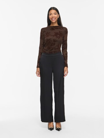 VILA Wide leg Pants 'VIENNA RAVENNA' in Black
