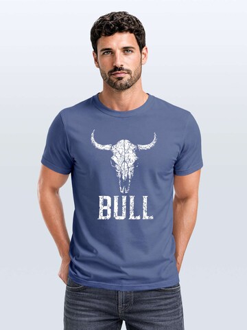 Neverless Shirt 'Bull' in Blue: front