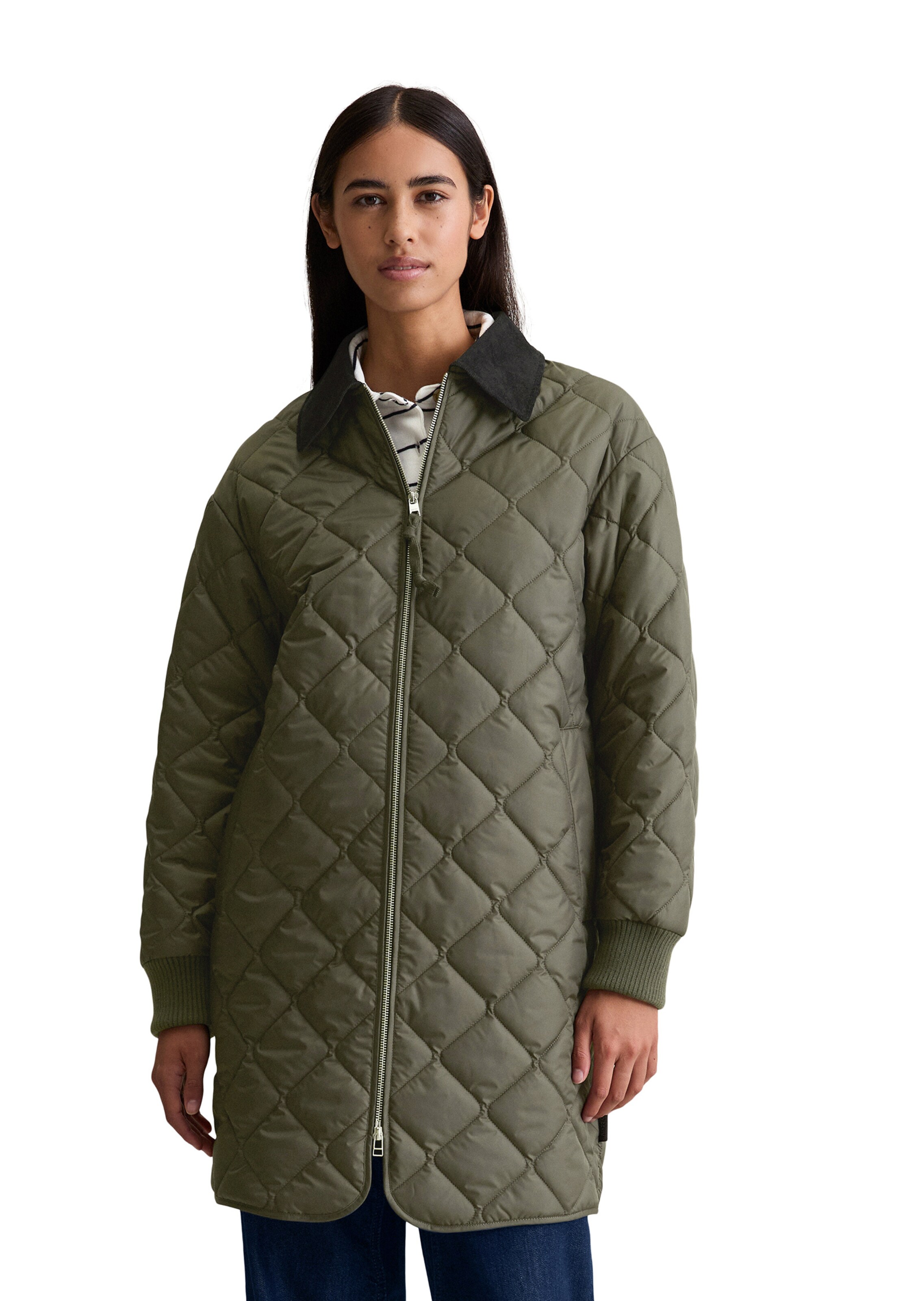 Marc O'Polo DENIM Mantel in Grün: Vorderseite