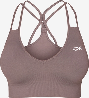 Soutien-gorge de sport 'Define Seamless' ICANIWILL en marron : devant