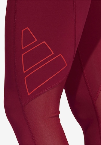 ADIDAS PERFORMANCE Skinny Sporthose in Rot