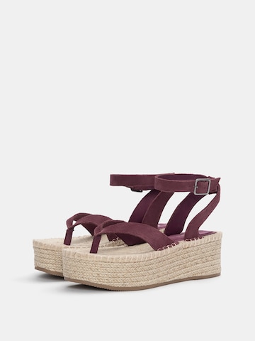 Pull&Bear T-Bar Sandals in Red