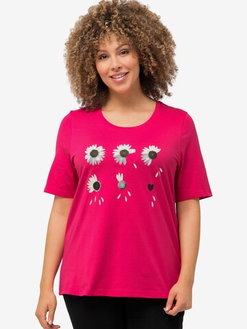 Ulla Popken Shirt 'Blütenzauber' in Roze: voorkant