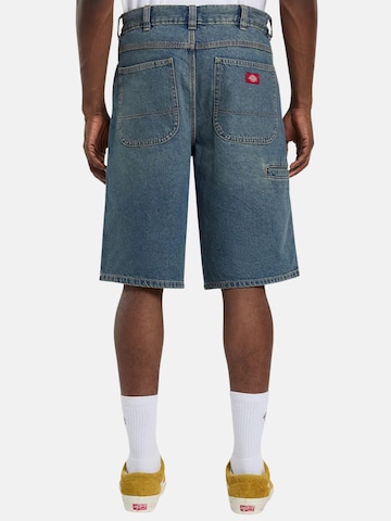DICKIES Slimfit Broek 'DICKIES 958 13 IN LSE SHORT JEAN BERMUDA' in Blauw