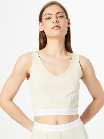 Calvin Klein Jeans Regular Top in Beige: front