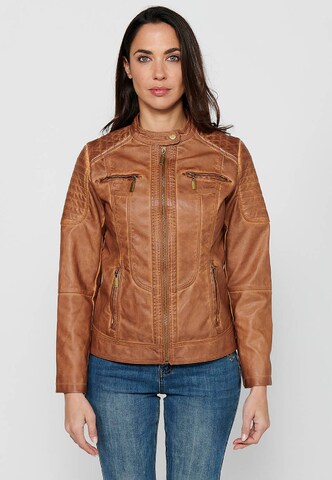 KOROSHI Between-season jacket in Brown: front