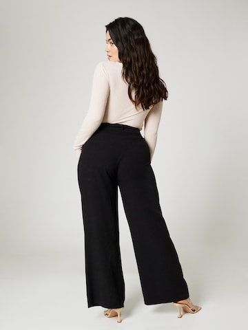 A LOT LESS Wide leg Pleat-Front Pants 'Elisa' in Black