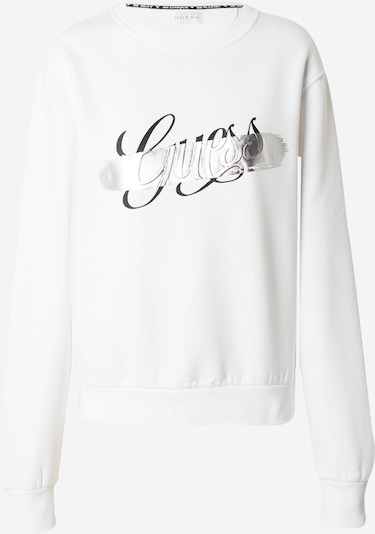 GUESS Sweatshirt i svart / silver / vit, Produktvy