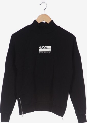 HUGO Sweatshirt & Zip-Up Hoodie in XS in Black: front