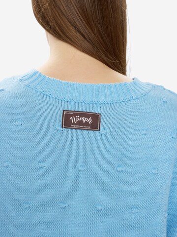 NÜMPH Strickpullover mit Halbarm 'NULISANA PULLOVER' in Blau