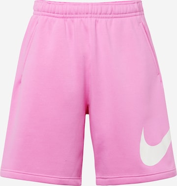 Nike Sportswear Штаны 'CLUB' в Ярко-розовый: спереди