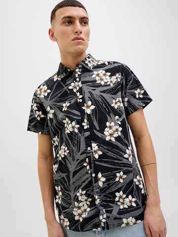 JACK & JONES Comfort Fit Hemd 'JJHawaii' in Schwarz