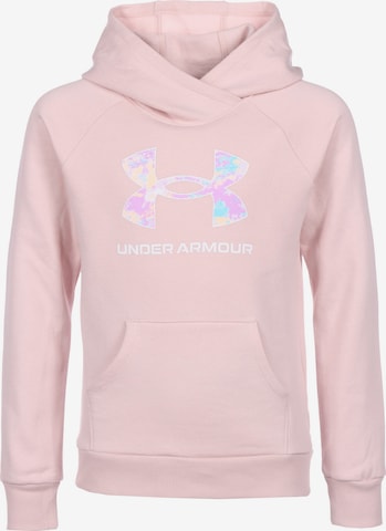 UNDER ARMOUR - Sweatshirt de desporto 'Rival' em rosa: frente