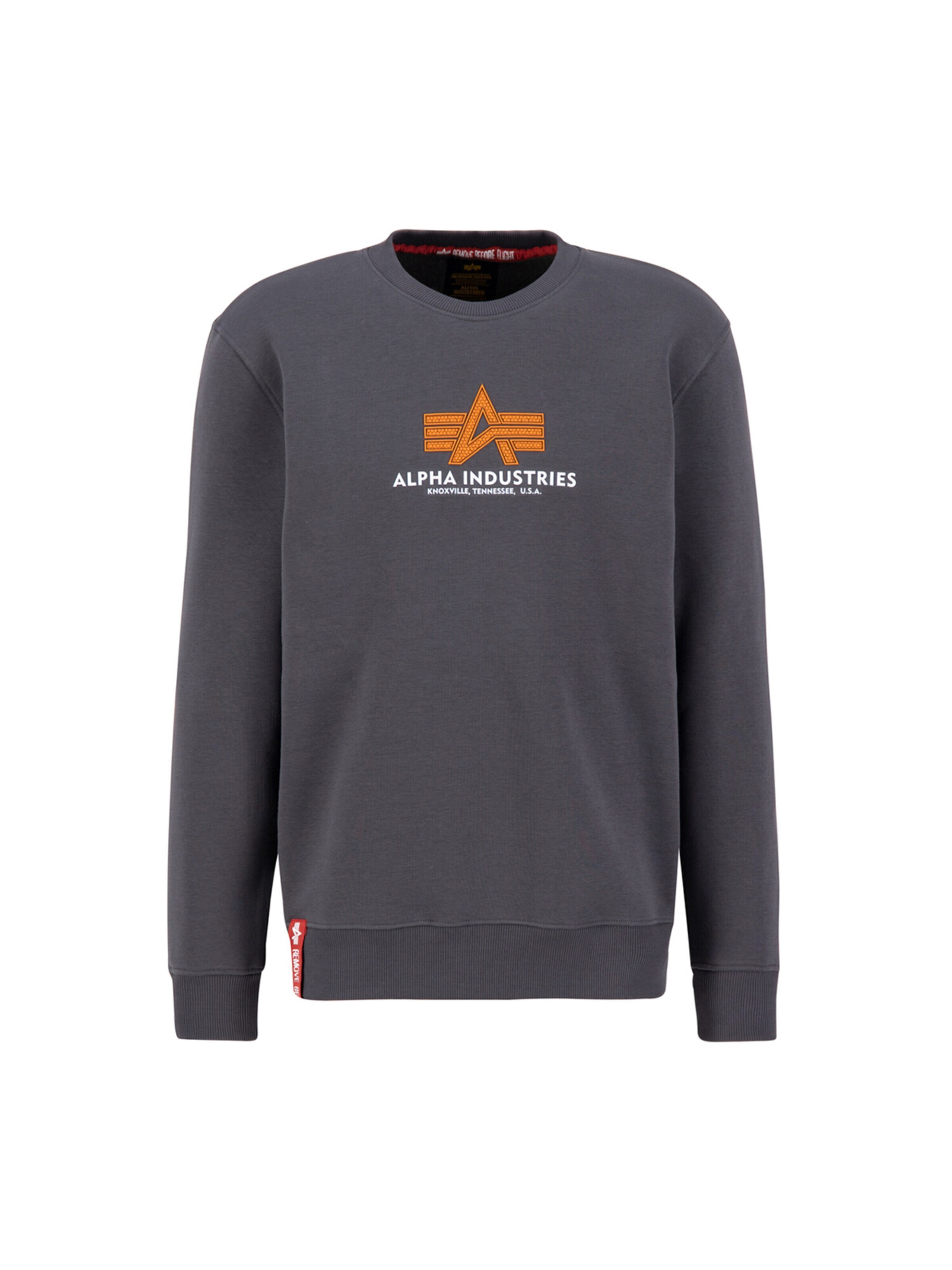 ALPHA INDUSTRIES Sweatshirt 'Basic Rubber'‌‌‌‌ in Grau: Vorderseite