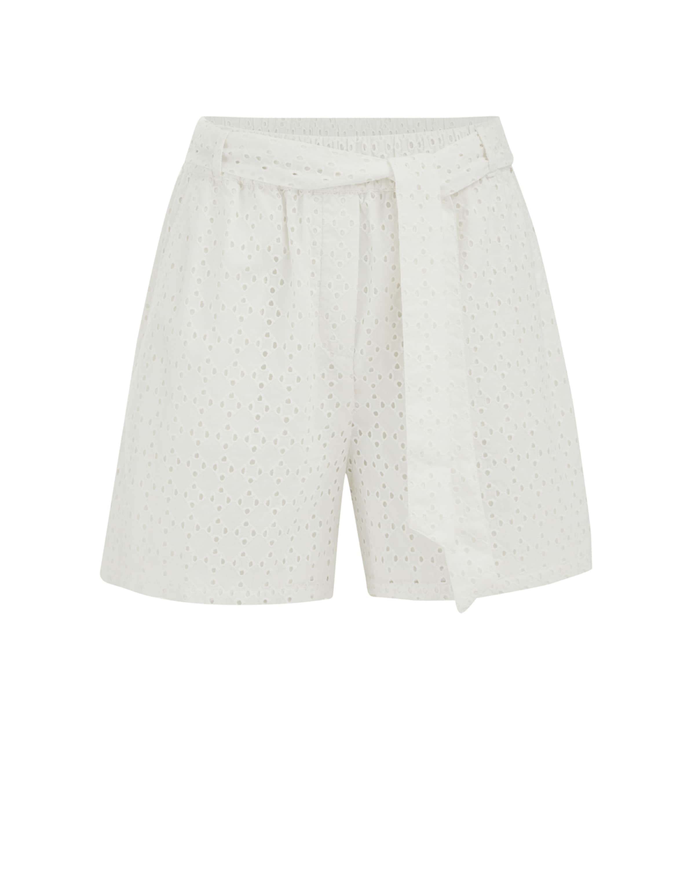 WE Fashion Ohlapna forma Hlače | bela barva: sprednja stran