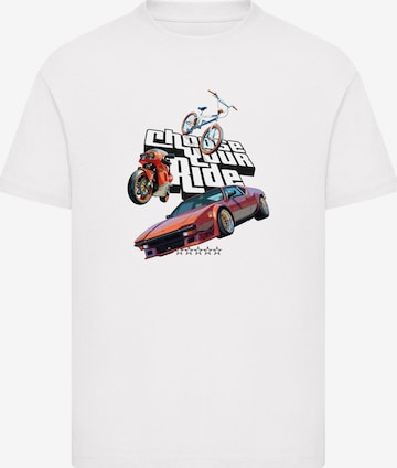 Mister Tee Koszulka 'Choose Your Ride 5 Stars' w kolorze biały: przód