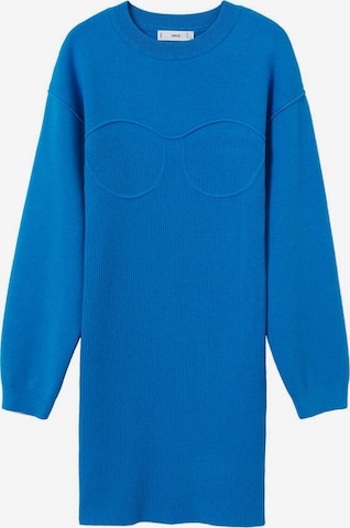 MANGO Úpletové šaty 'Gabi' – modrá: přední strana