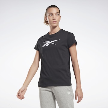 Reebok - Camisa funcionais 'Vector' em preto: frente