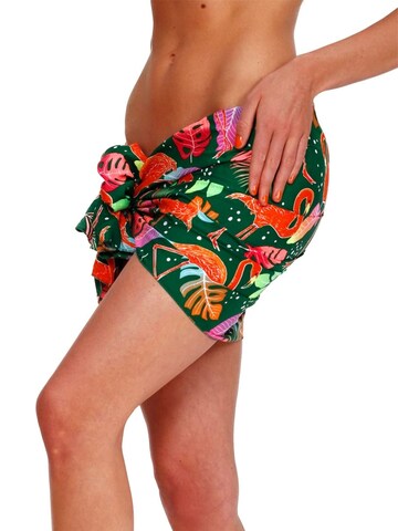 King Kameha - Toalla de playa 'Funky Flamingos' en verde