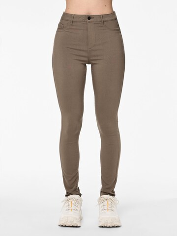 PIECES Skinny Jeggings in Brown: front