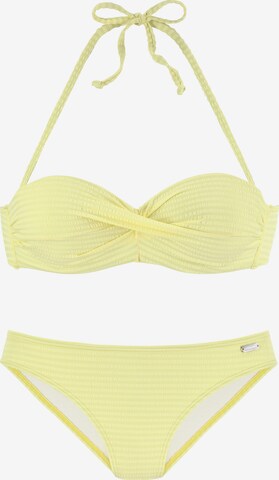 VENICE BEACH Bandeau Bikini in Yellow: front