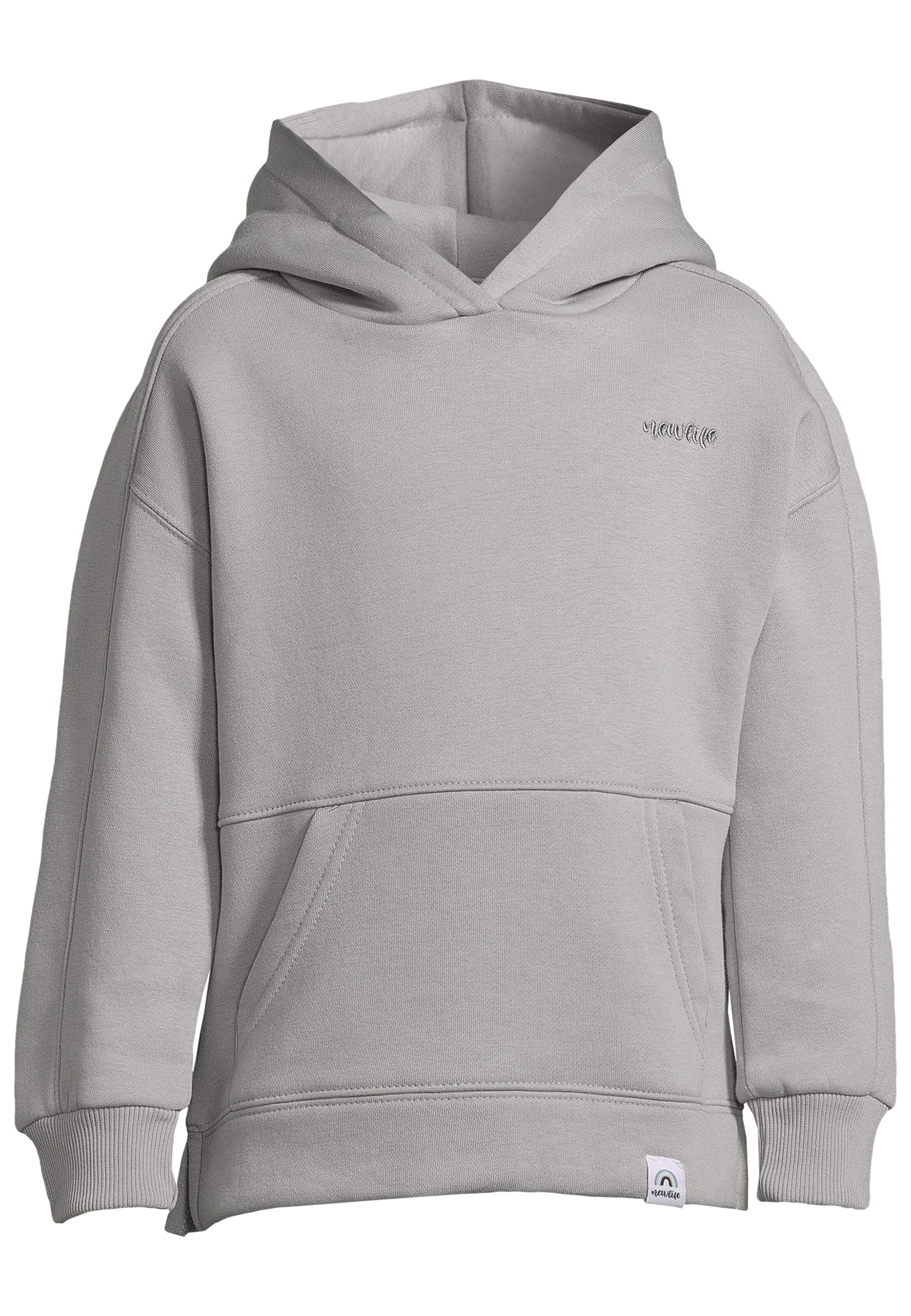 New Life Kapuzensweatshirt in Grau: Vorderseite