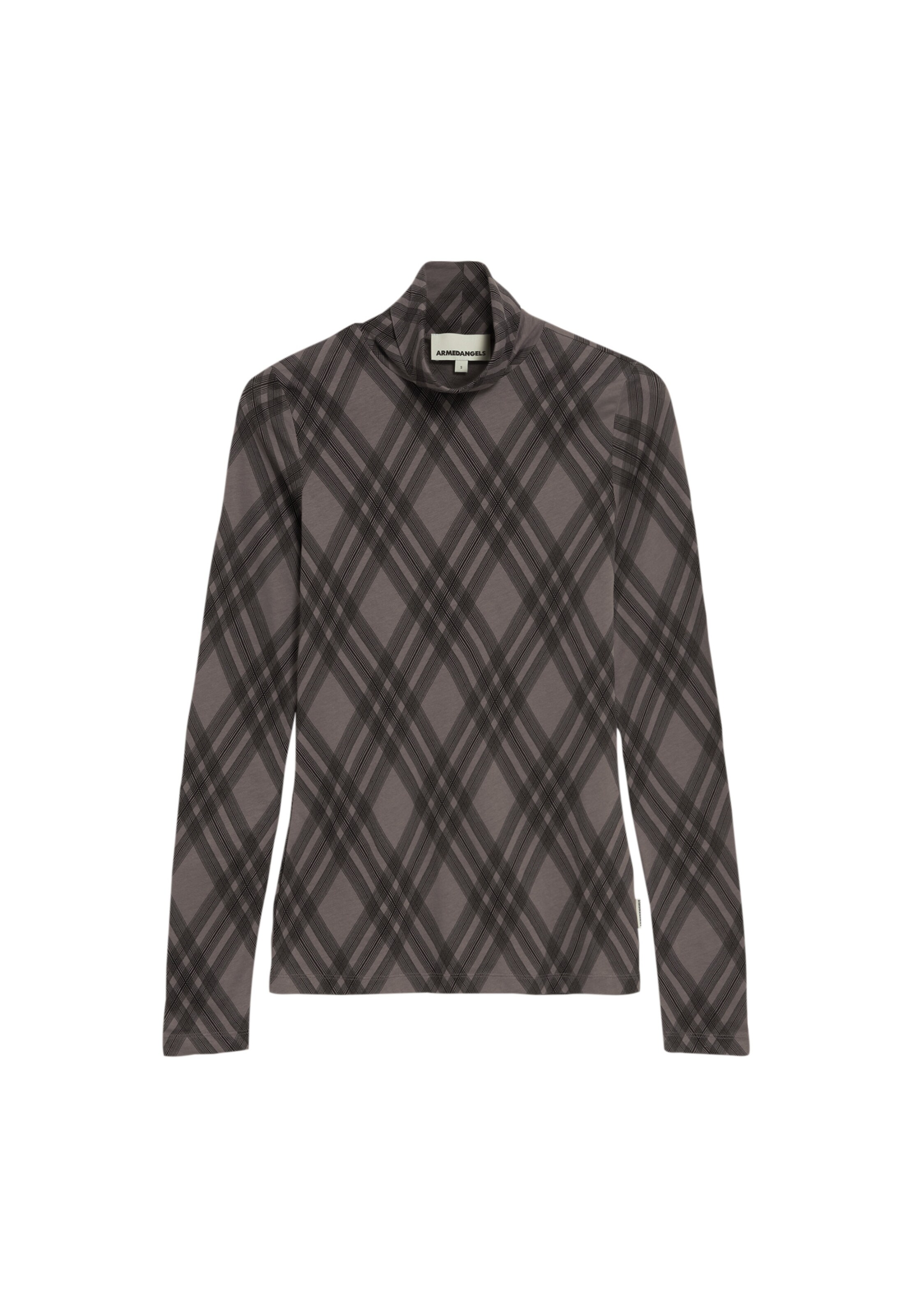 ARMEDANGELS Longsleeve ' GRAZILIAA ARGYLE ' in Schwarz: Vorderseite