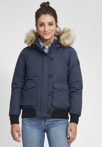 Oxmo Winterjas 'Acila' in Blauw: voorkant