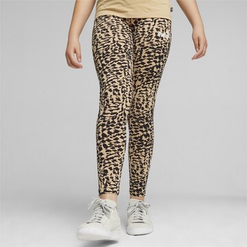 PUMA Skinny Workout Pants in Beige: front