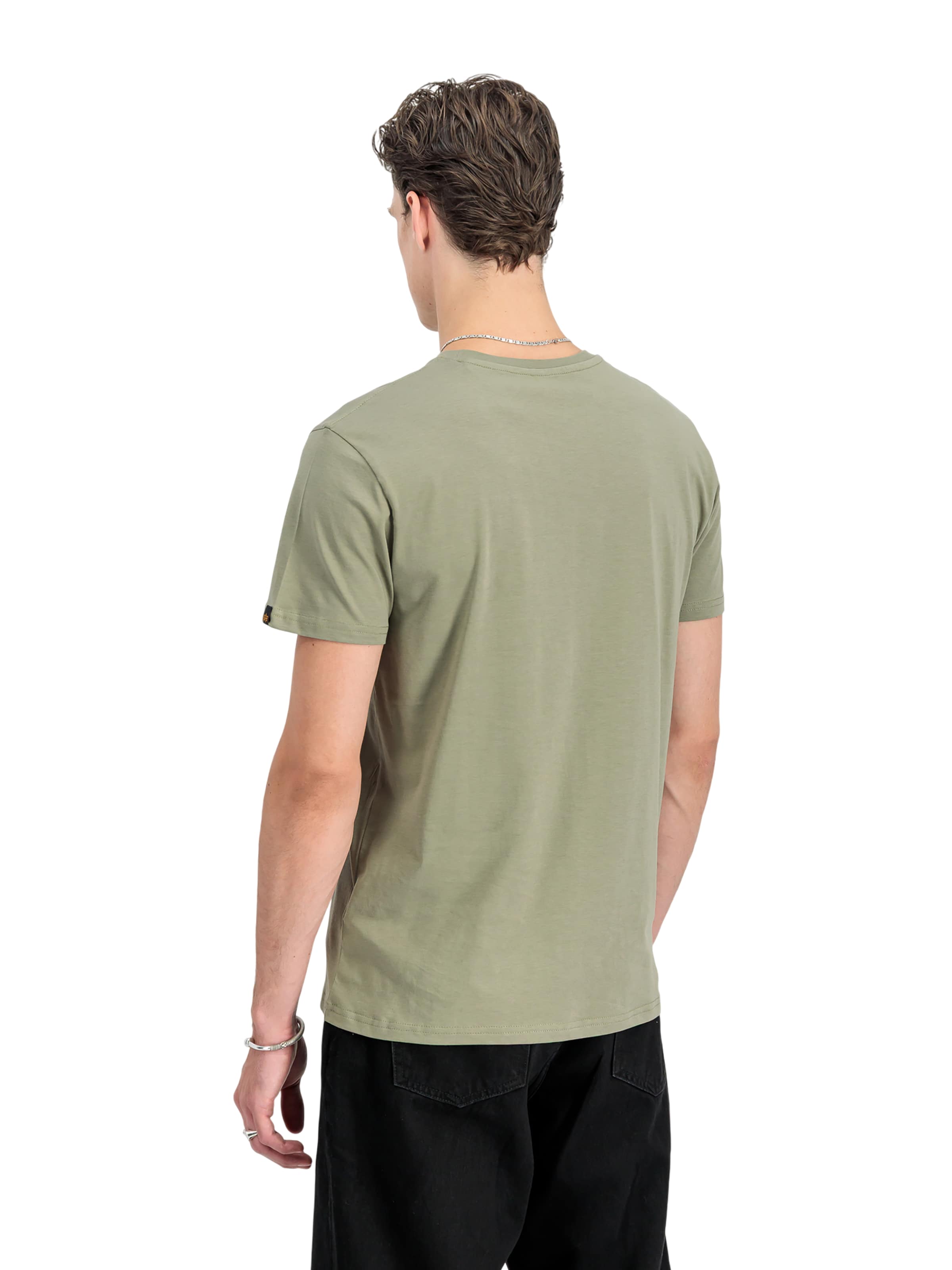 ALPHA INDUSTRIES Shirt 'Basic Small Logo'‌‌‌‌‌‌‌ in Grün