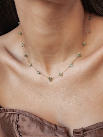 Hey Happiness Halsband 'Green Aura' i guld