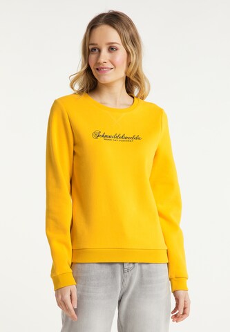 Sweat-shirt Schmuddelwedda en jaune : devant