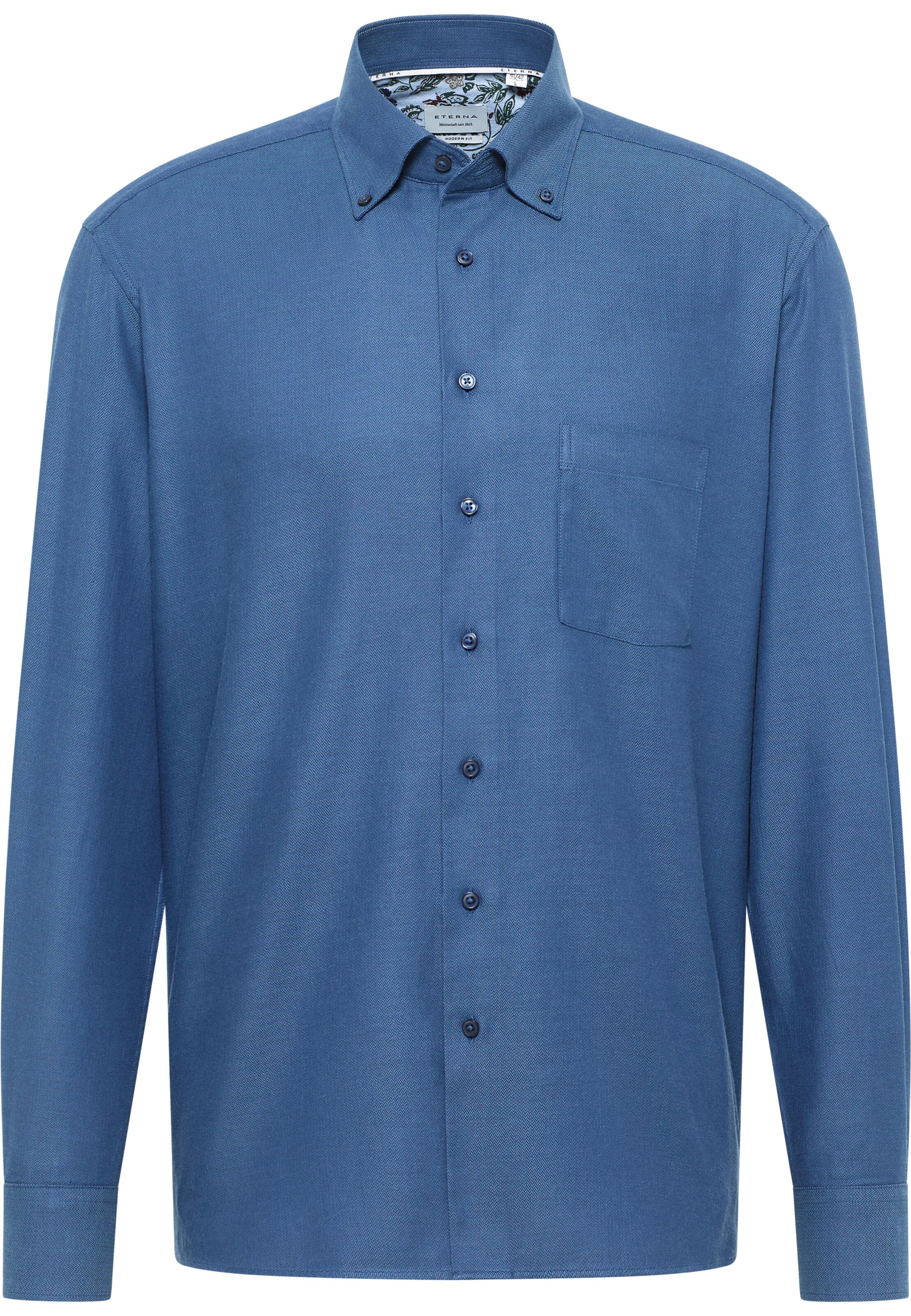 ETERNA Regular fit Zakelijk overhemd in Blauw: voorkant