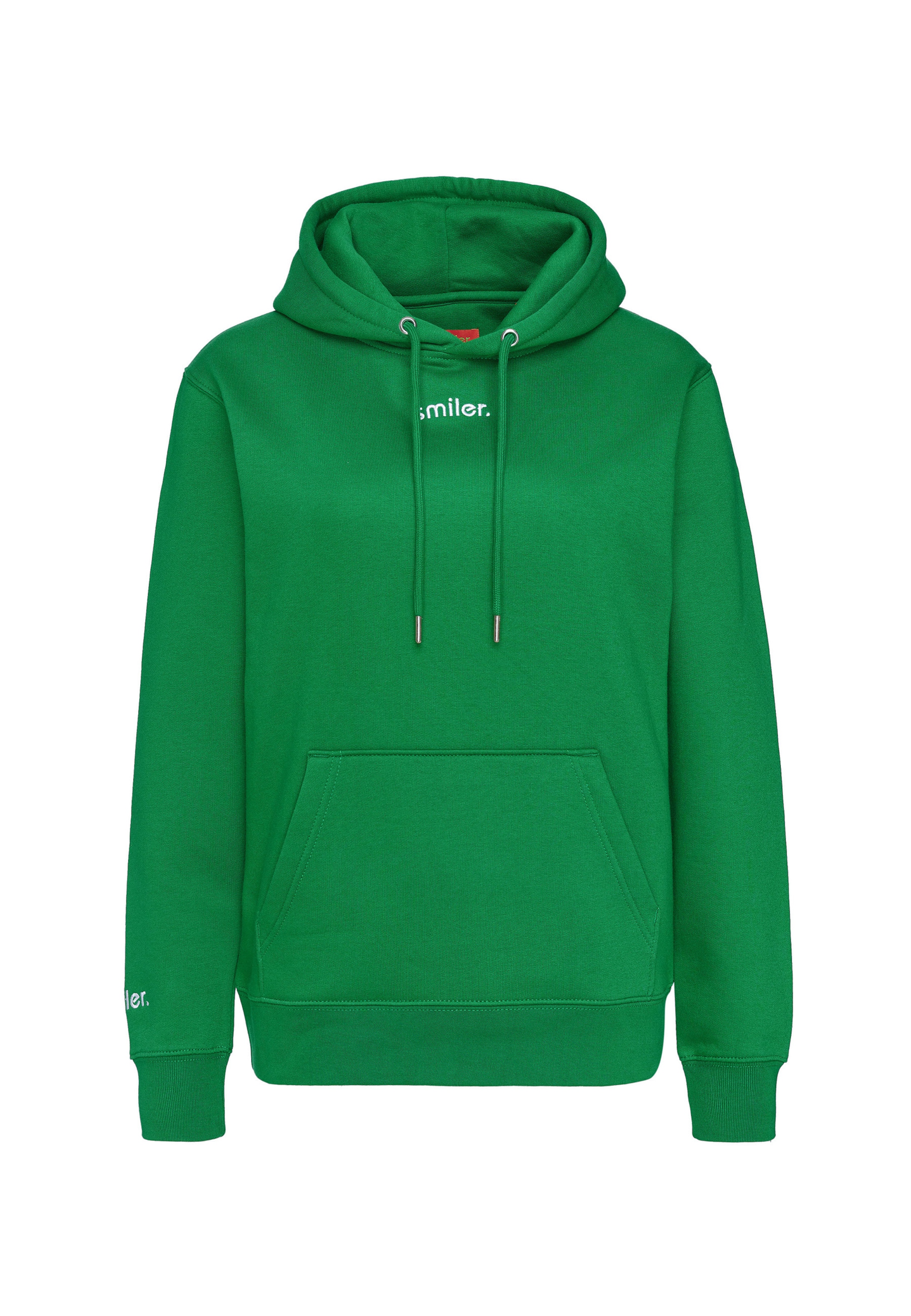 smiler. Kapuzenpullover buddy. in Grün: Vorderseite