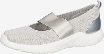 CLARKS Ballet Flats with Strap in Grey: front