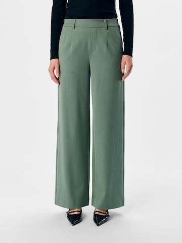 OBJECT Wide leg Chino trousers 'OBJLisa' in Green: front