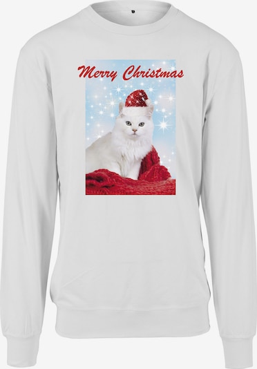 Merchcode Sweatshirt 'Merry Christmas Cat' in mischfarben / weiß, Produktansicht