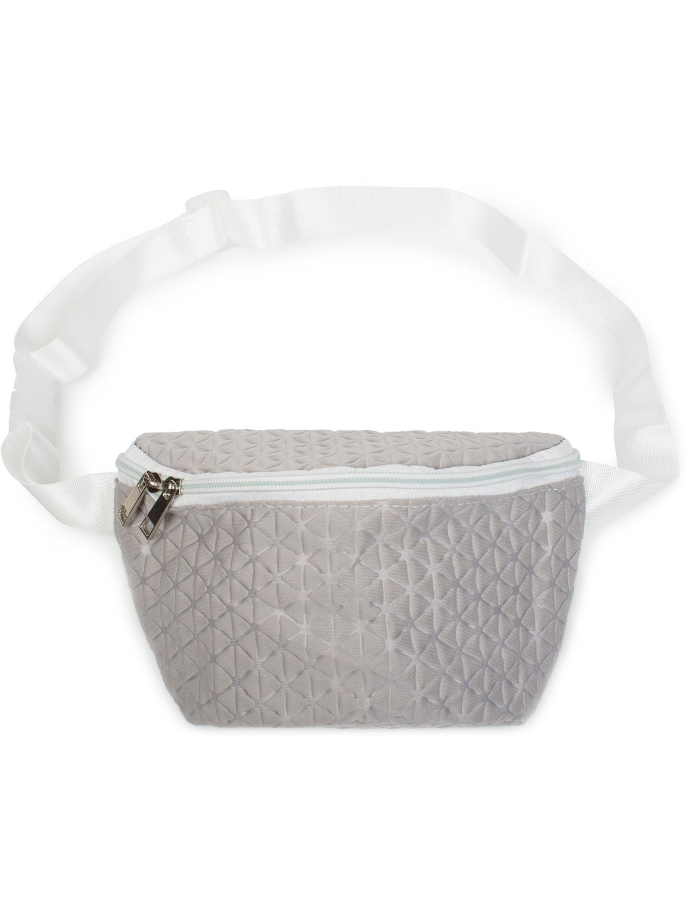 styleBREAKER Gürteltasche 'Bauchtasche geometrische Prägung, Gürteltasche'‌‌‌ in Grau: Vorderseite