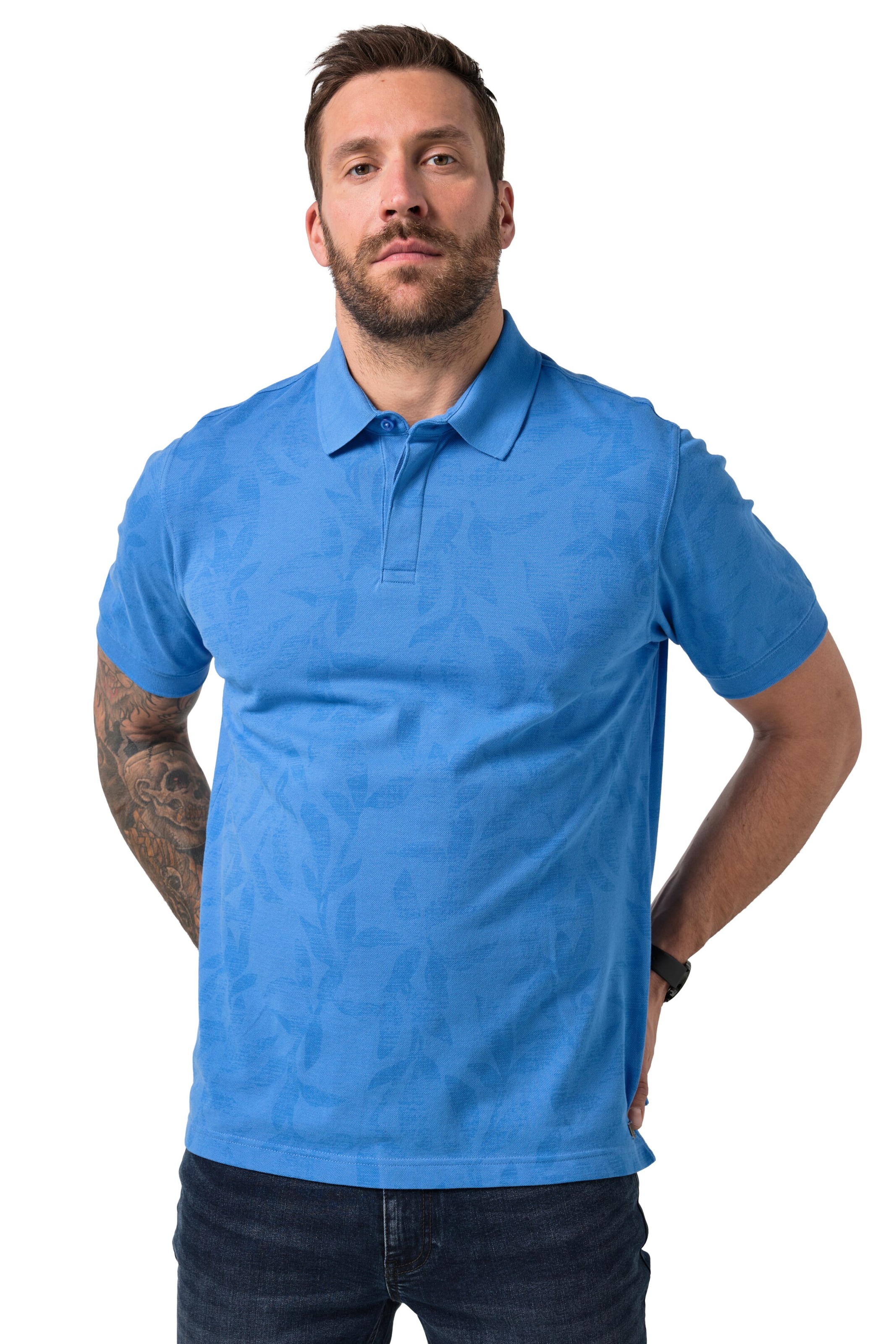 JP1880 Shirt in Blauw: voorkant