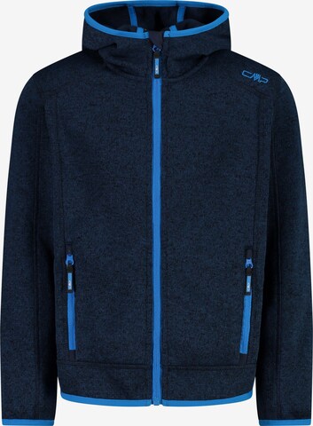 CMP Athletic Fleece Jacket 'Fix Hood' in Blue: front