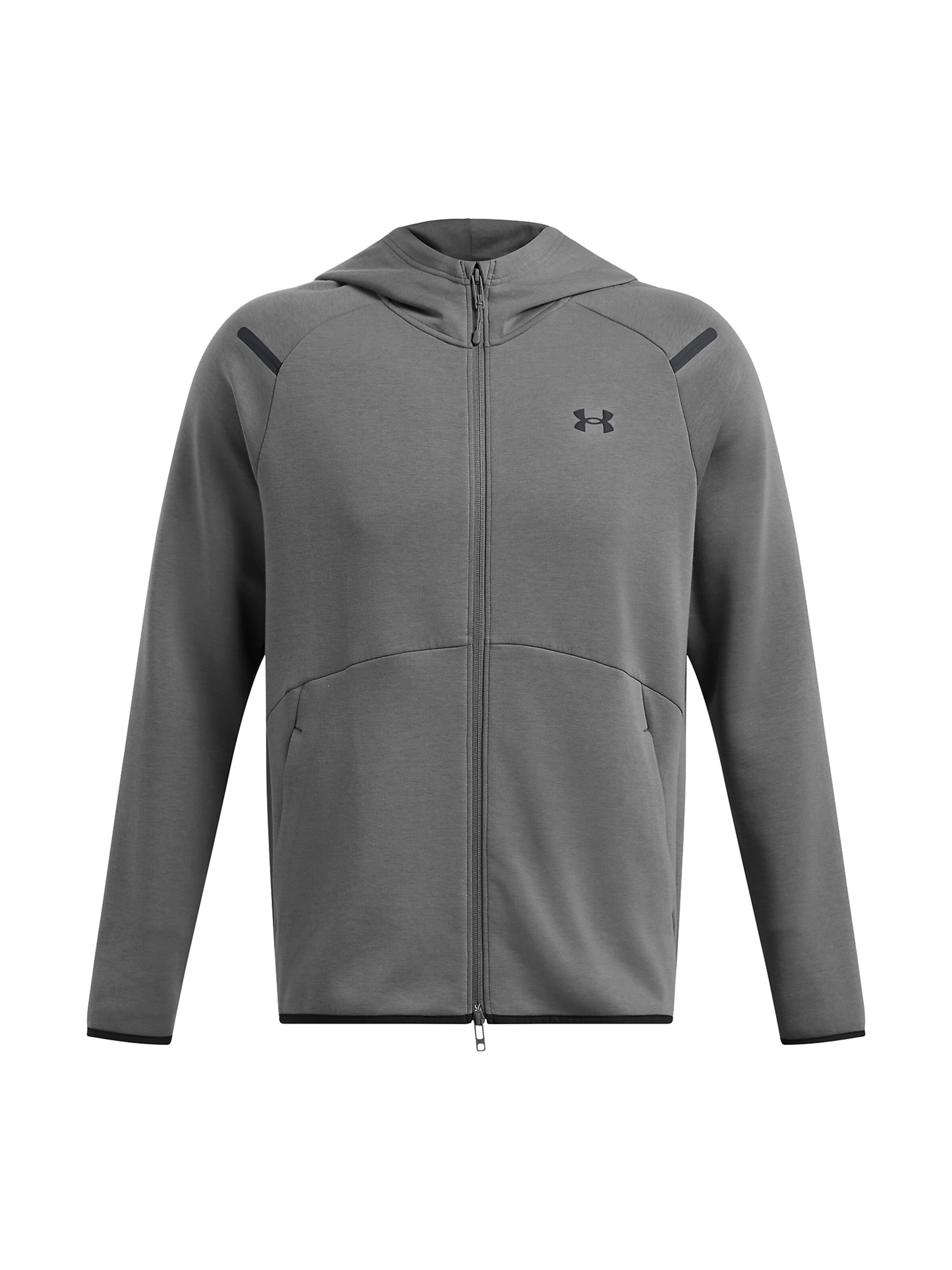UNDER ARMOUR Sportsweatjacke 'Unstoppable' in Grau: Vorderseite