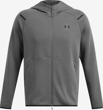 UNDER ARMOUR Sports sweat jacket 'Unstoppable' in Grey: front
