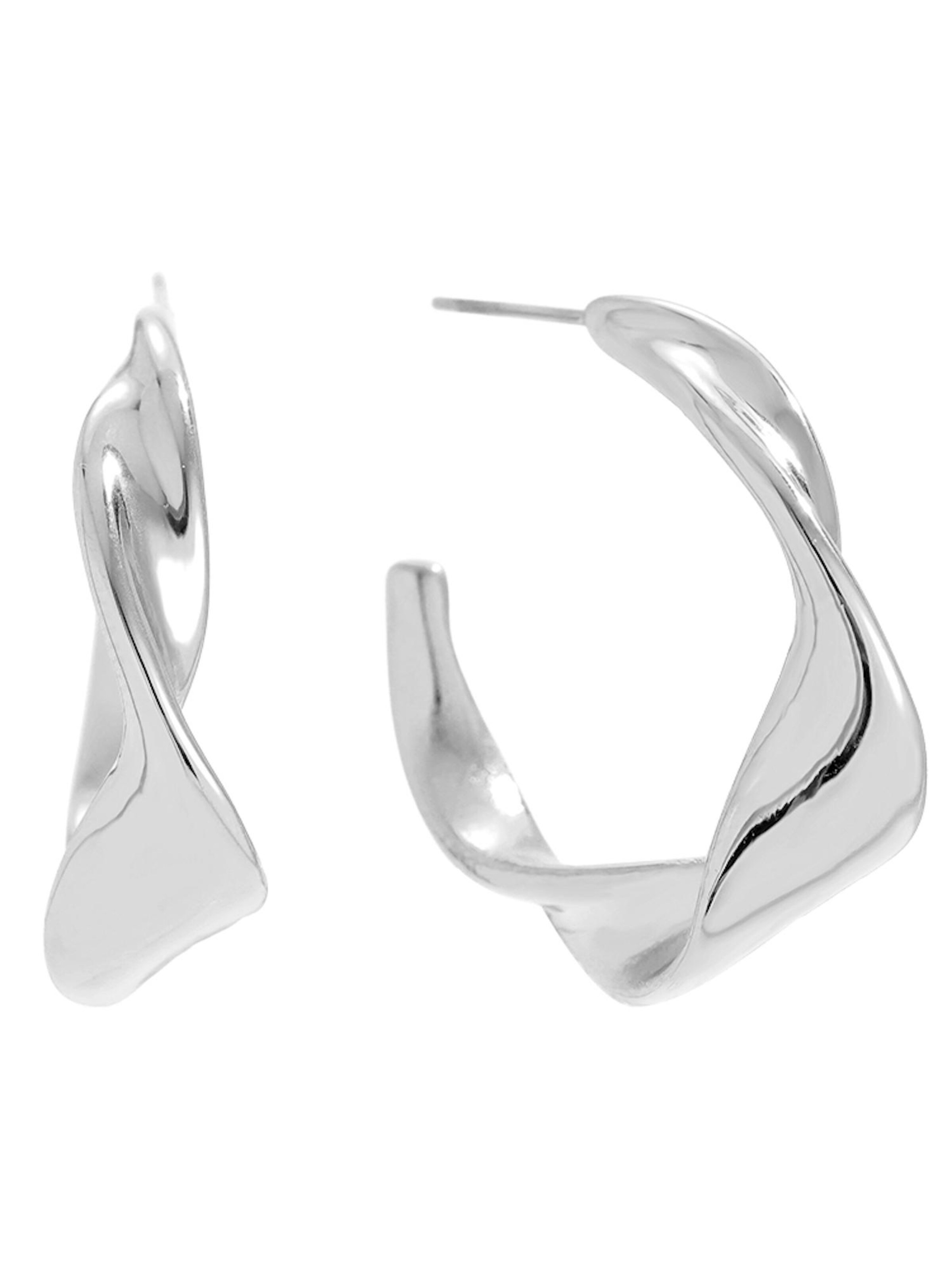 Boucles d'oreilles 'SAPHIRA' Cala Rose en argent : devant