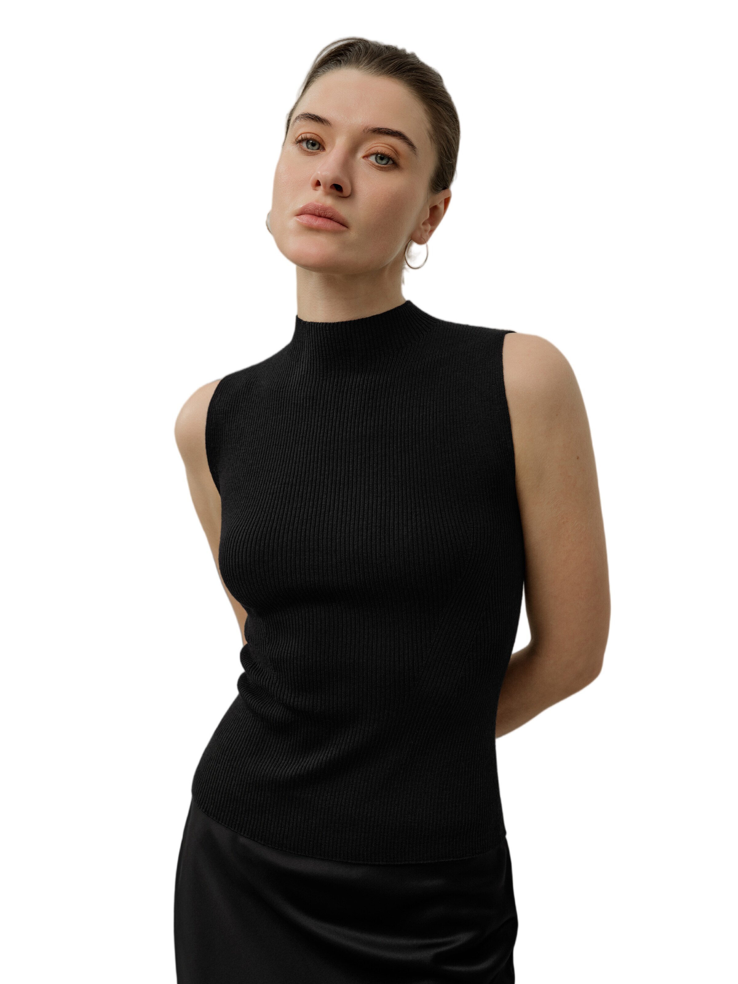 Lilysilk Trui in Zwart: voorkant