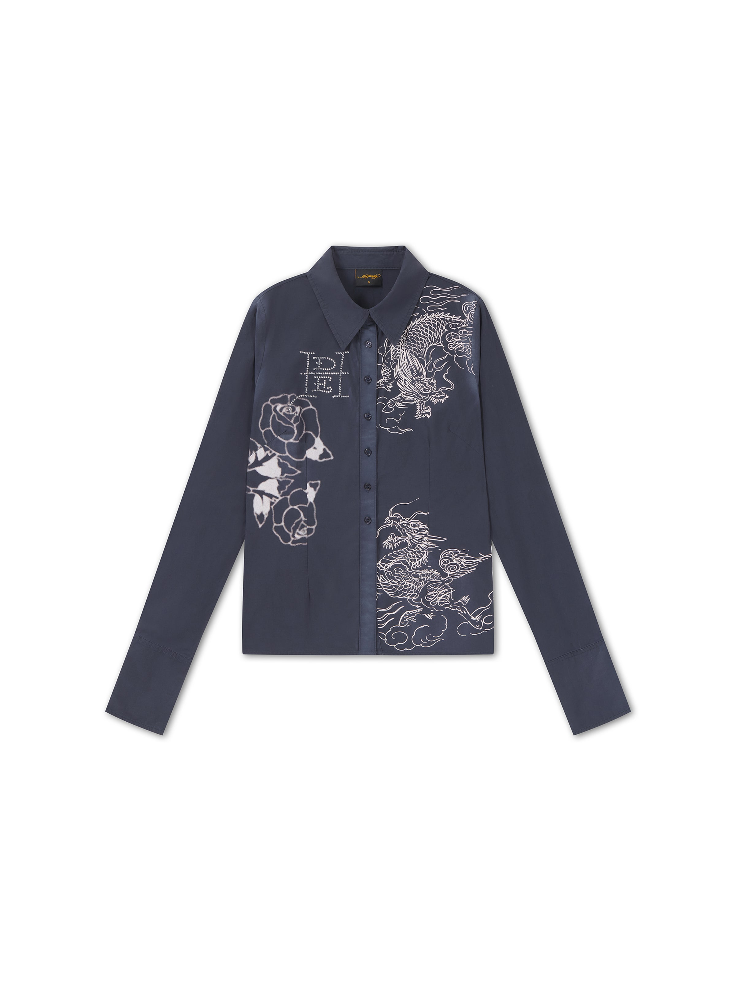 Camicia da donna di Ed Hardy in blu: frontale
