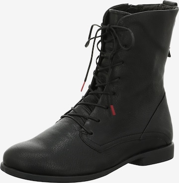 THINK! Lace-Up Ankle Boots in Black: front