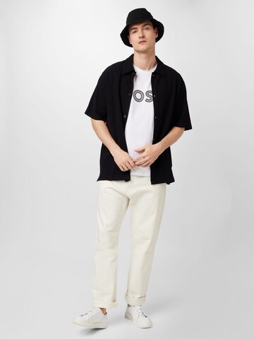 WEEKDAY Comfort fit Button Up Shirt in Black